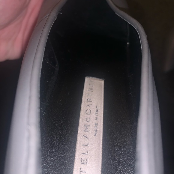 Stella McCartney gray leather slit front heels - Picture 3 of 7